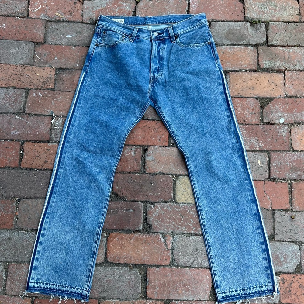 Levi's 501 Reverse Selvedge with a little stretchy size 32 sample cut RARE